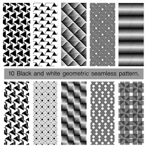 收集黑白几何无缝图案。