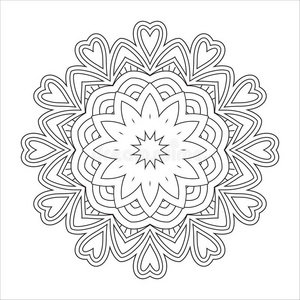 黑白抽象图案,曼陀罗.照片