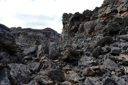 智利南部国家公园帕利艾克的死火山.照片