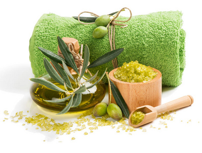 橄榄 自然 化妆品 治疗 产品 美女 水疗中心 植物 分支
