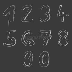在黑板上手绘数字