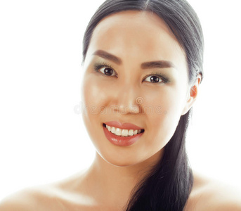 亚洲女性美女脸特写肖像.