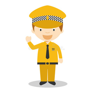 出租车司机卡通图片