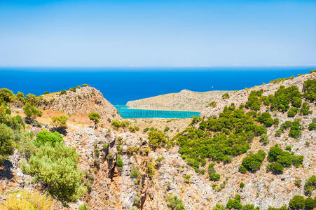 自然 希腊 地中海 美丽的 海滩 巡航 泻湖 目的地 海湾