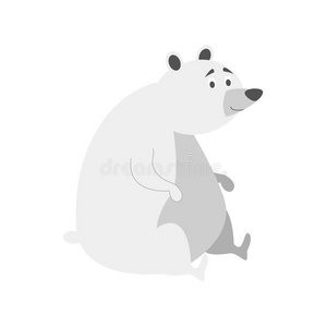 可爱的卡通北极熊矢量插图