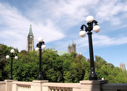 渥太华 地标 外部 首都 加拿大 议会 城市 建筑 安大略
