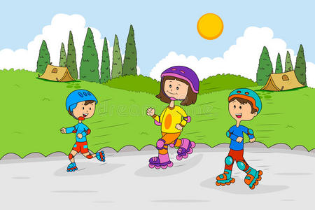 孩子们喜欢夏令营滑冰活动