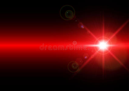 红色背景上光的抽象矢量插图