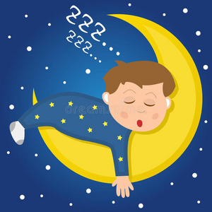 上可爱熊宝宝睡觉沉睡的月亮晚安矢量卡与熊在月球上睡觉黑白无缝图案