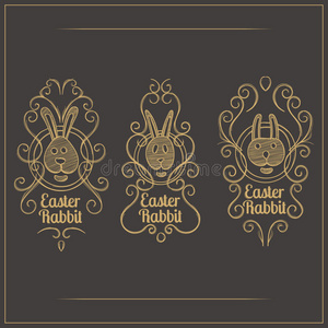 复活节兔子徽章