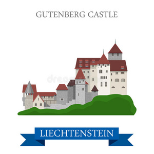 列支敦士登古滕贝格城堡平面矢量吸引