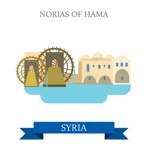 地标 指向 卡通 插图 哈马 国家 景点 景象 旅游