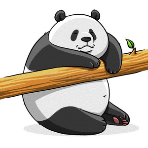 胖熊有趣的卡通可爱的胖熊猫熊插图照片