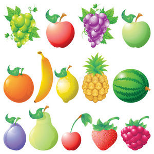 水果图标卡通集隔离