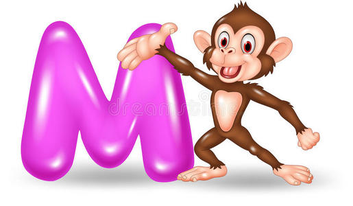 猴子M信的卡通插图
