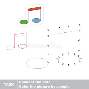 五颜六色的音符。 矢量数字游戏。