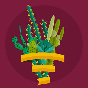 收集 卡通 花的 植物学 墨西哥人 要素 艺术 花园 颜色