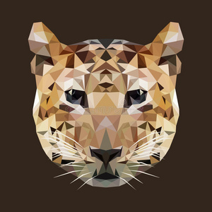 多边形 打印 动物 低的 三角形 老虎 触角 抽象 艺术
