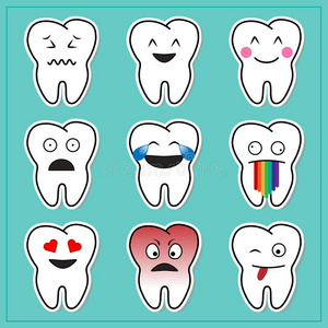 卡通牙齿表情符号