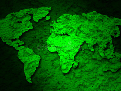 绿色地球地图上的绿色1
