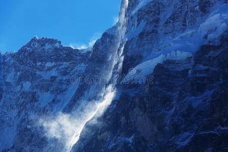 山腰 亚洲 全景图 美丽的 寒冷的 自然 高的 喜马拉雅山脉