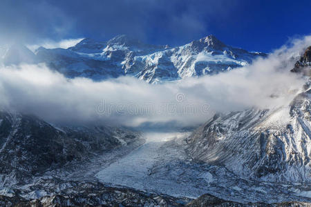 登山 徒步旅行 自然 尼泊尔 冒险 美丽的 外部 全景图