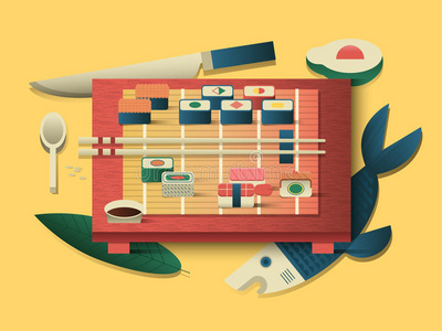 要素 咖啡馆 插图 日本 盘子 晚餐 厨房 烹饪 筷子 偶像