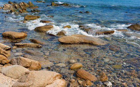 场景 和谐 海滩 生活 形象 简单 海岸线 卵石 季节 水疗中心