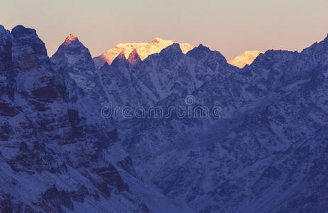 风景 美丽的 外部 自然 山腰 亚洲 全景 攀登 尼泊尔