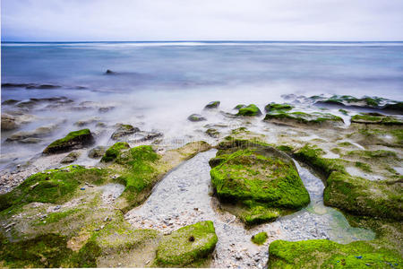 浪漫的 涟漪 模糊 亚洲 风景 暴露 岩石 海洋 自然 海的