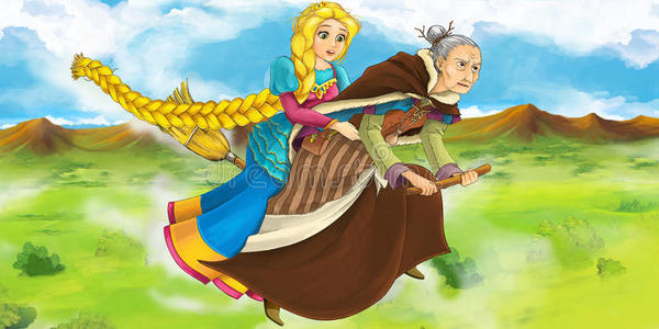 卡通女孩女巫图片