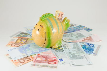 银行业 小猪 纸张 收益 账单 金融 银行 货币 欧元