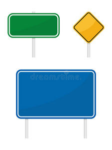 空白绿蓝黄翘曲信息道路交通标志