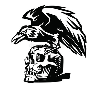 乌鸦邪恶的眼睛乌鸦和骷髅照片