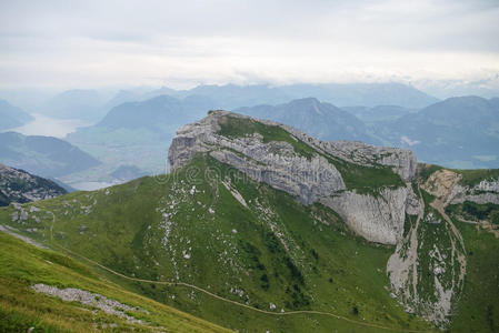 美丽的风景从皮拉图斯山，瑞士阿尔卑斯山，卢塞恩，中央