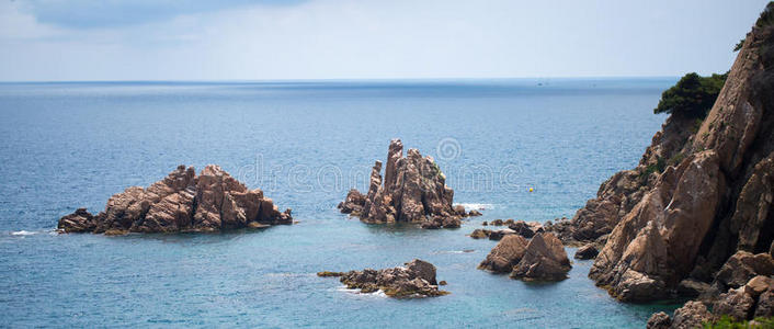 傍晚 场景 反射 春天 岩石 地平线 海景 夏天 美女 海湾