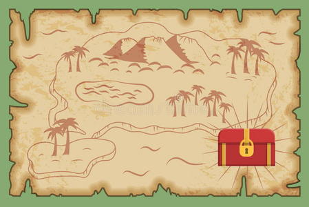 古代海盗宝藏地图图案照片