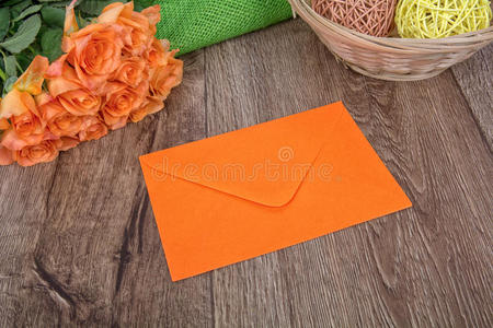 花的 庆祝 木材 玫瑰 浪漫 信封 假日 招呼 卡片 浪漫的