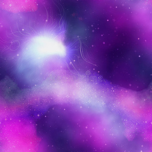 抽象的粉红色，蓝色和紫色背景，类似于夜空中的星星和彗星