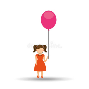 孩子们 微笑 颜色 可爱的 空气 气球 儿童 移动 快乐