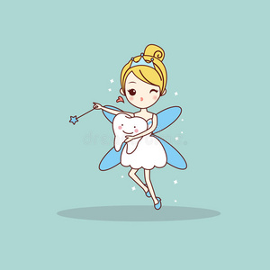 卡通牙和牙齿仙女照片