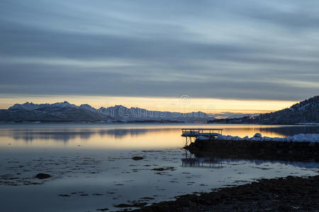 在Tranoyfjord的夜景