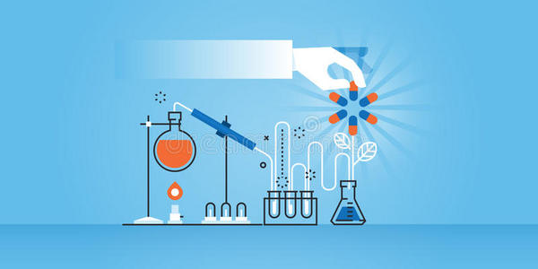 现代的矢量图化学实验室科技平面样式设计矢量图.