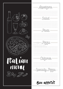 意大利菜菜单