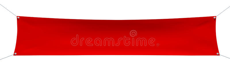 空的红色横幅与角绳照片