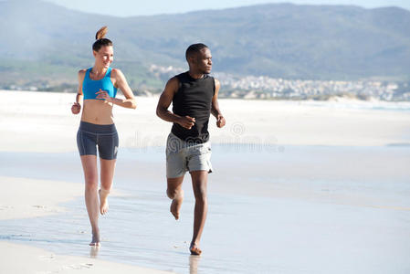 身体 波尔特 海滩 满的 男人 运动 适合 慢跑 美国人
