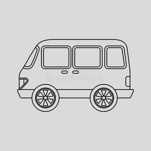 标签 旅行 轮廓 艺术 公共汽车 象形图 插图 运输 行业
