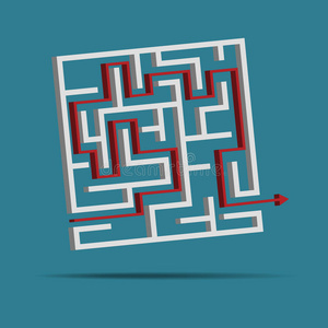入口 商业 箭头 出口 挑战 找到 决策 目标 迷宫 插图
