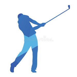 高尔夫球员，高尔夫挥杆矢量轮廓