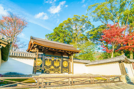 日本京都秋日的大吉寺。
